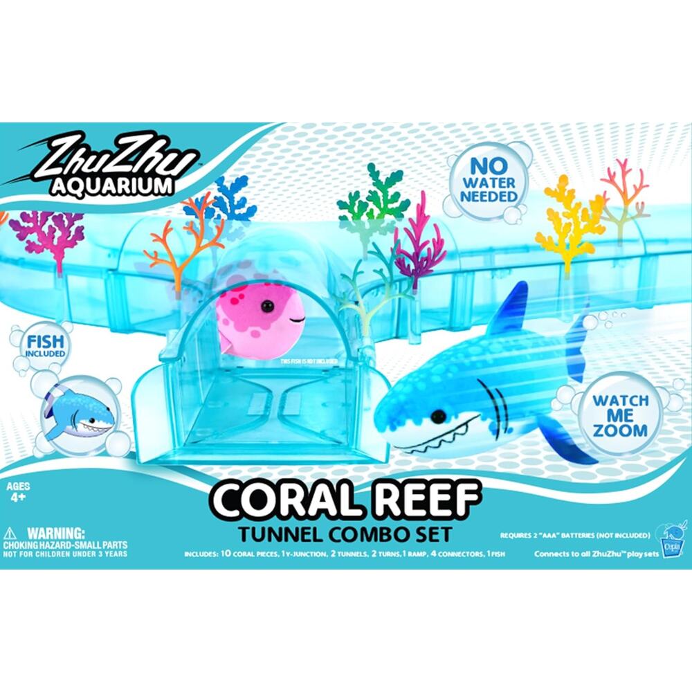 Zhu Zhu Aquarium Coral Reef Tunnel Playset w/ Fish Butch  The Blue Shark NIB - Picture 2 of 7